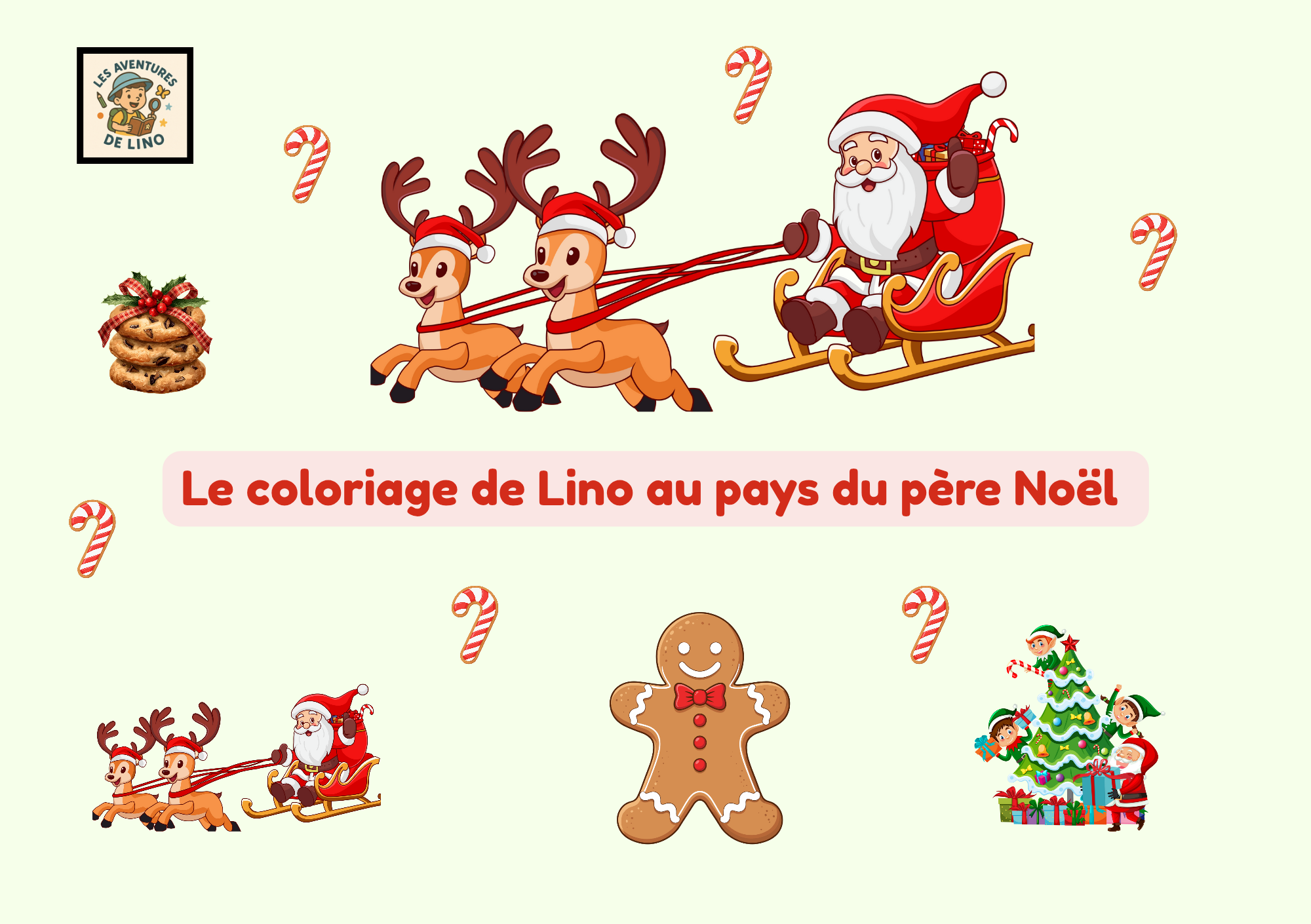 Le coloriage de Lino au pays du Père Noël