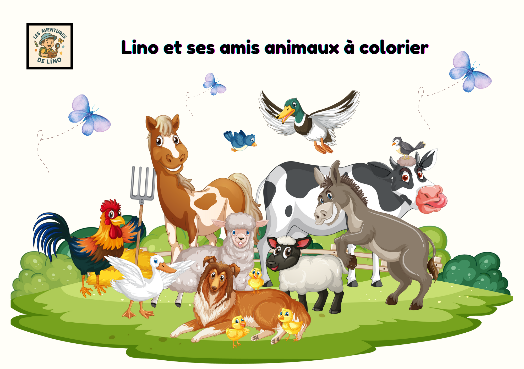 Lino et ses amis animaux à colorier
