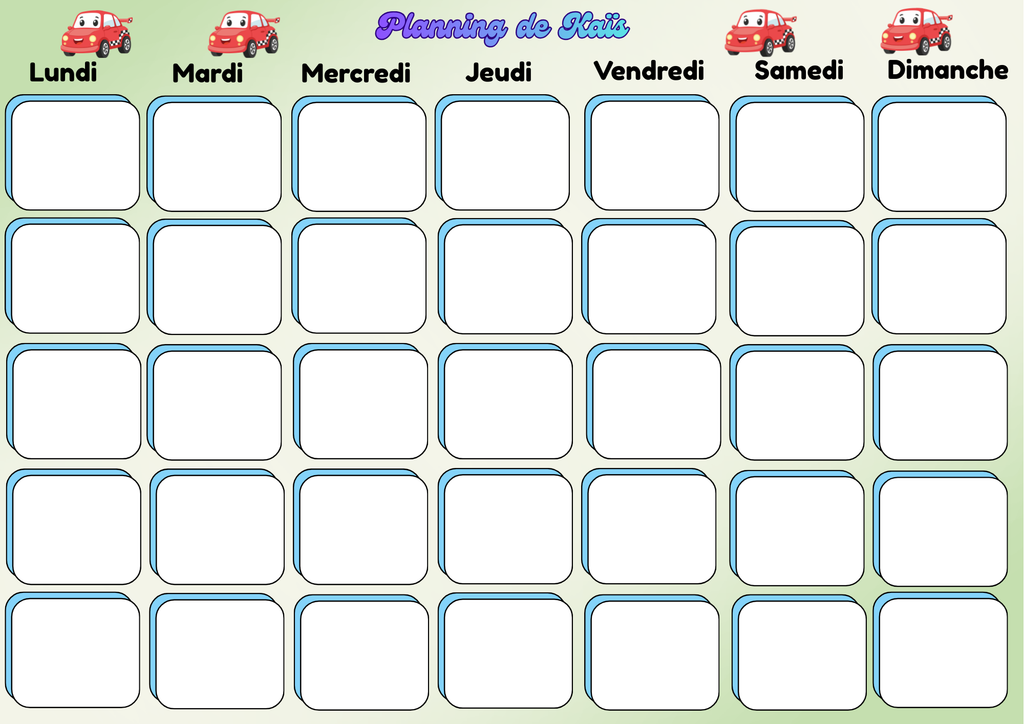 Semainier personnalisé